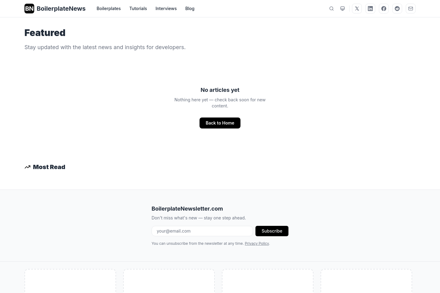 BoilerplateNews screenshot